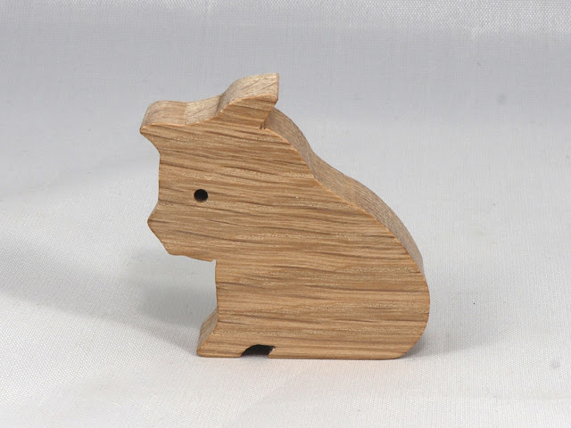 Handmade Wood Toy Sitting Pig Cutout From My Itty Bitty Animal Collection, Unpainted and Ready to Paint