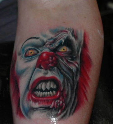 Enjoy these scary clown tattoo