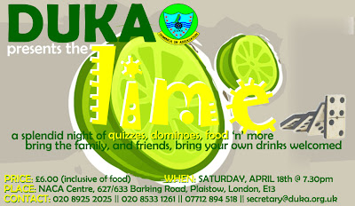 DUKA (Dominica United Kingdom Association) presents Lime a night of Family and friends - London