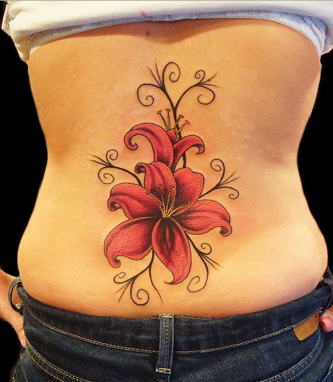 lilly flower tattoos. lily flower tattoo