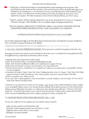 Nine Lives Tour contract rider. This shit had to happen at EVERY show during the tour. You just can't believe how much goes on behind the scenes... it's fuckin' crazy!