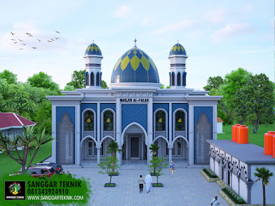 DESAIN MASJID MODERN 20X25 2 LANTAI