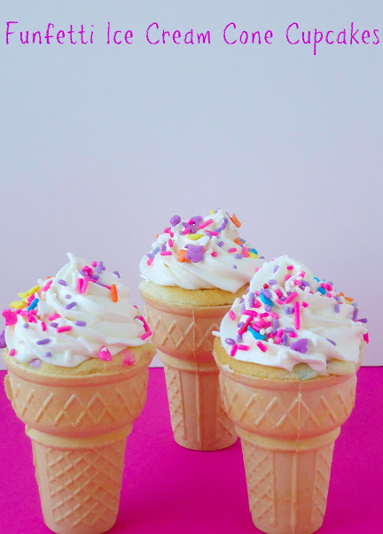 Funfetti Ice Cream Cone Cupcakes