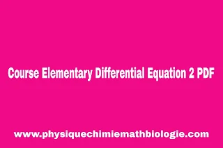 Course Elementary Differential Equation 2 PDF