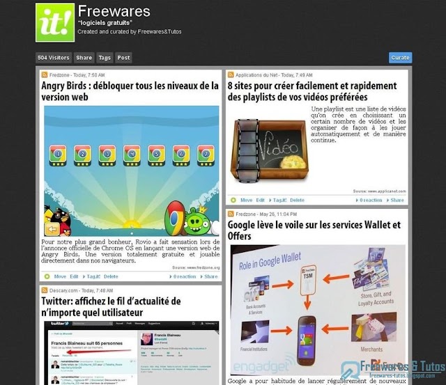 Page Scoop.it  de Freewares & Tutos : déjà plus de 500 visiteurs !