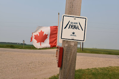 The Great Trail and Canadian Flag in Manitoba.