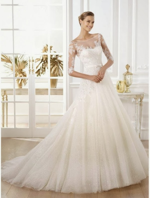 half sleeves wedding dresses