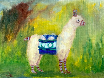 Cómo te Llama is an original oil painting by Anawanitia