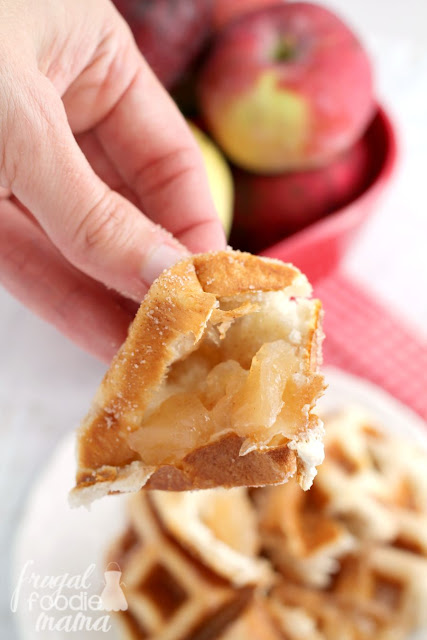 These quick and easy to make Apple Pie Cream Cheese Waffle Pockets are stuffed with cream cheese & your favorite apple pie filling.