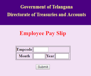 Telangana treasury website main page