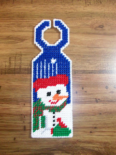 Handmade snowman door hanger