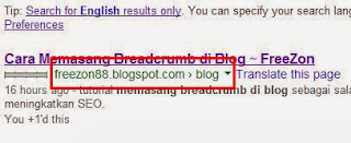 cara memasang breadcrum pada blog SEO