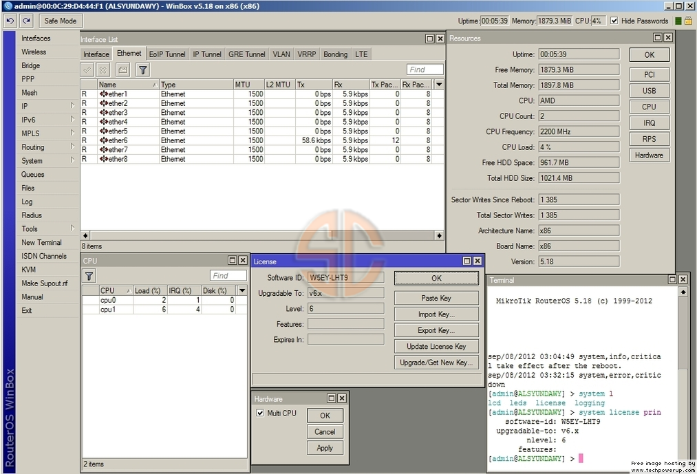 MikroTik RouterOS v5.20 Cracked Full License Level 6