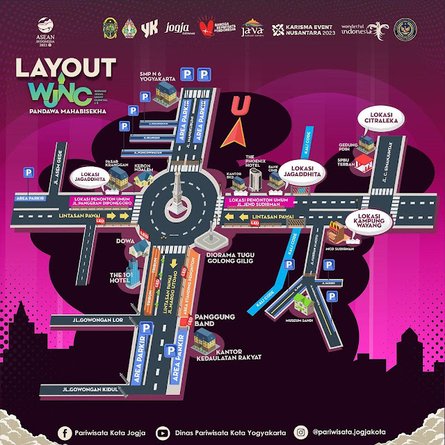 denah layout Wayang Jogja Night Carnival 2023