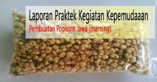 Laporan Praktek Kegiatan Kepemudaan Produksi Pembuatan “ Popkorn Jawa” (Marning Jagung)