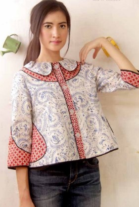 13 Model Baju Batik Casual Wanita Muda Lengan Panjang 