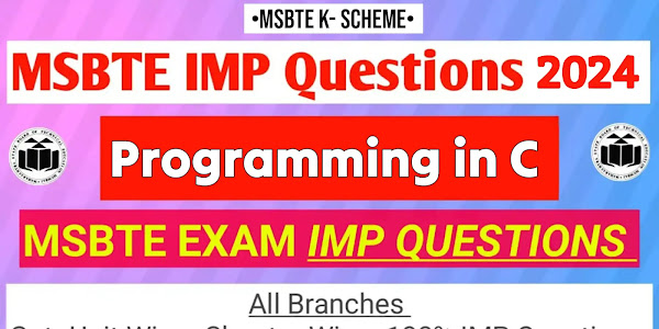 312303 Programming in C Important Questions for MSBTE K Scheme Exam