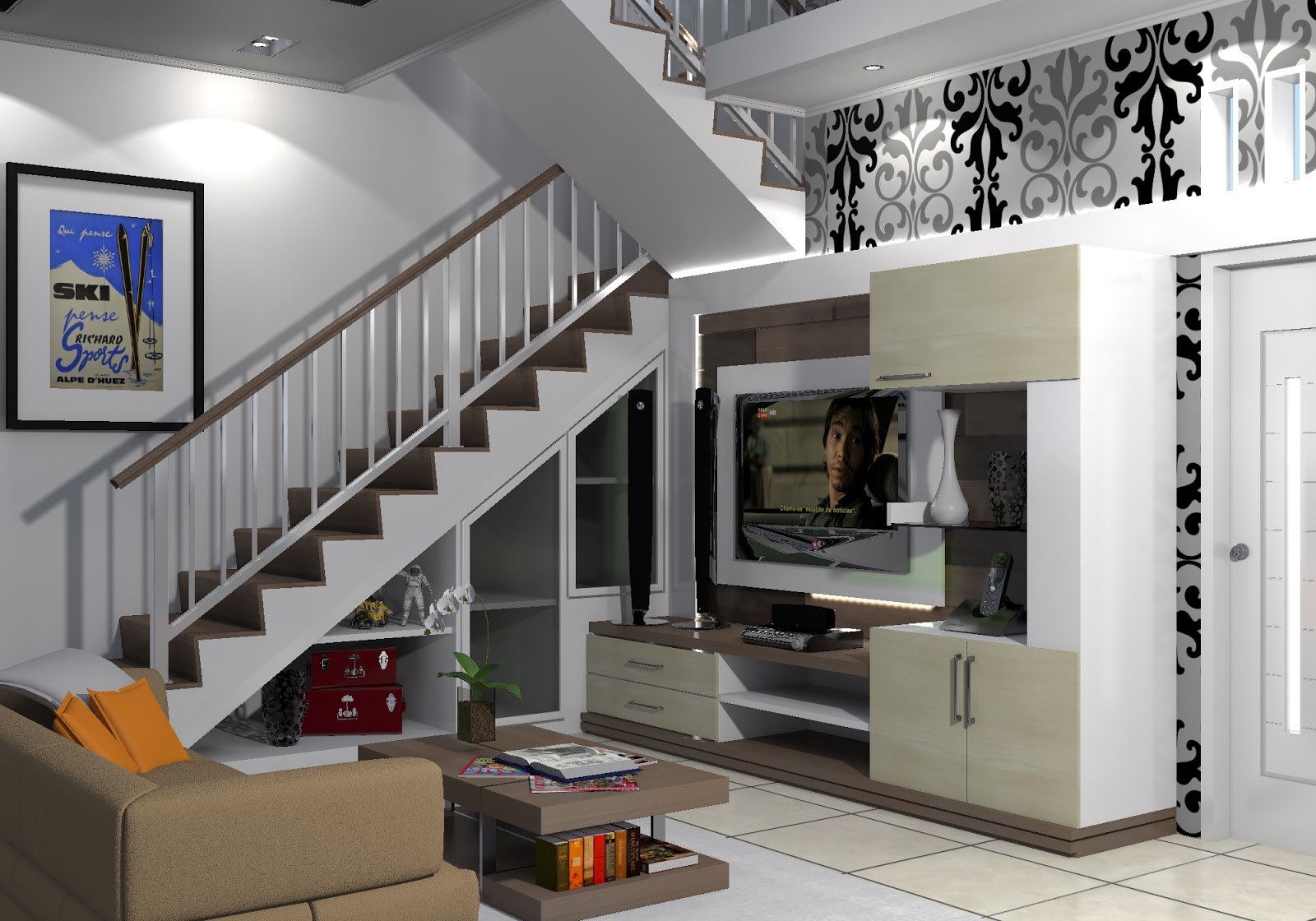 Desain Interior  Ruang Keluarga Modern Rumah  Minimalis 