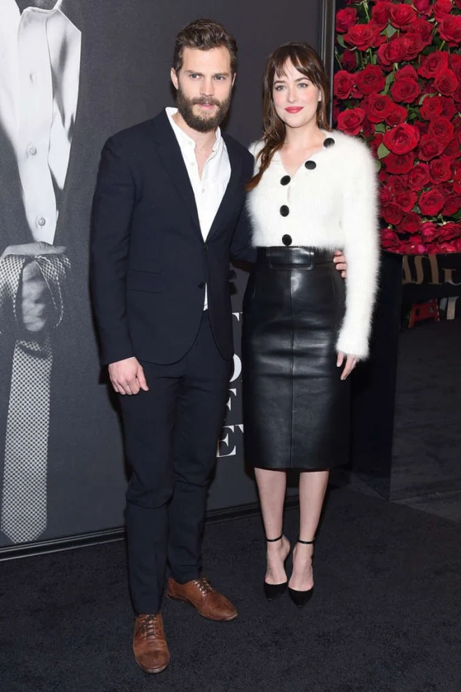 Dakota Johnson and Jamie Dornan at the Fifty Shades of Grey Screening in New York