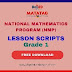 Grade 1 National Mathematics Program (NMP) Lesson Script