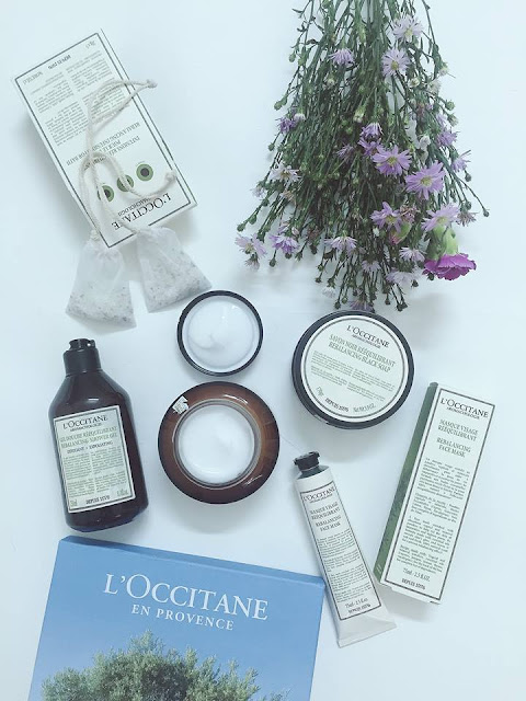 Review bộ Tái cân bằng Aromachologie của L'occitane, l'occitane, l'occitane aromachologie,  sữa tắm l'occitane, muối tắm l'occitane