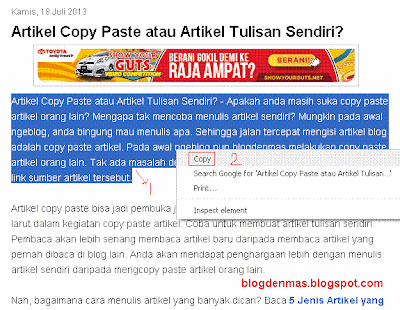 Cara Copy Paste Tulisan Orang Lain