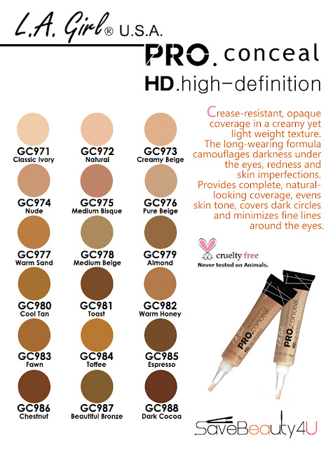 review, la girl, l.a girl pro conceal hd, che khuyết điểm, concealer, mỹ phẩm usa, l.a girl cosmetics