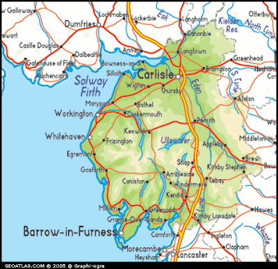 Cumbria Political Regional Map