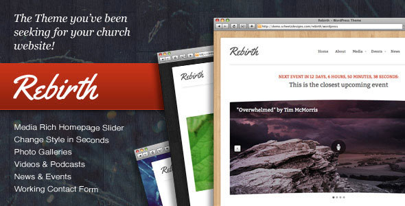 Rebirth Church Wordpress Theme Free Download.