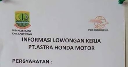 Lowongan Kerja PT Astra Honda Motor Mei 2016 - Lupy Hakim 
