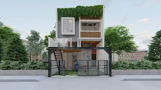 rumah minimalis dua lantai dengan balkon mezzanine (1)