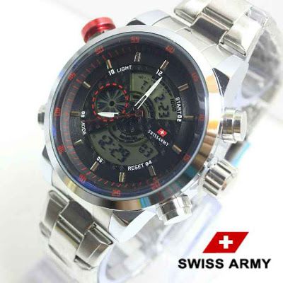 Swiss army Double time silver list merah