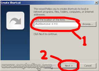 cara membuat shortcut shutdown