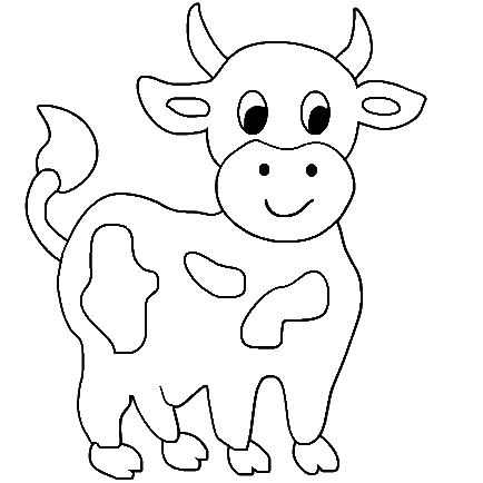 Printable Coloring Pages on Cute Cow Animal Coloring Books For Kids Drawing