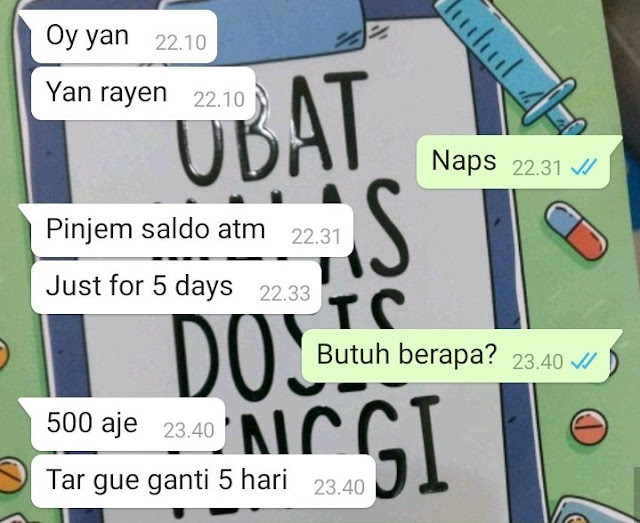 10 Chat 'Pinjam Duit' Ini Ngelunjaknya Bikin Naik Darah