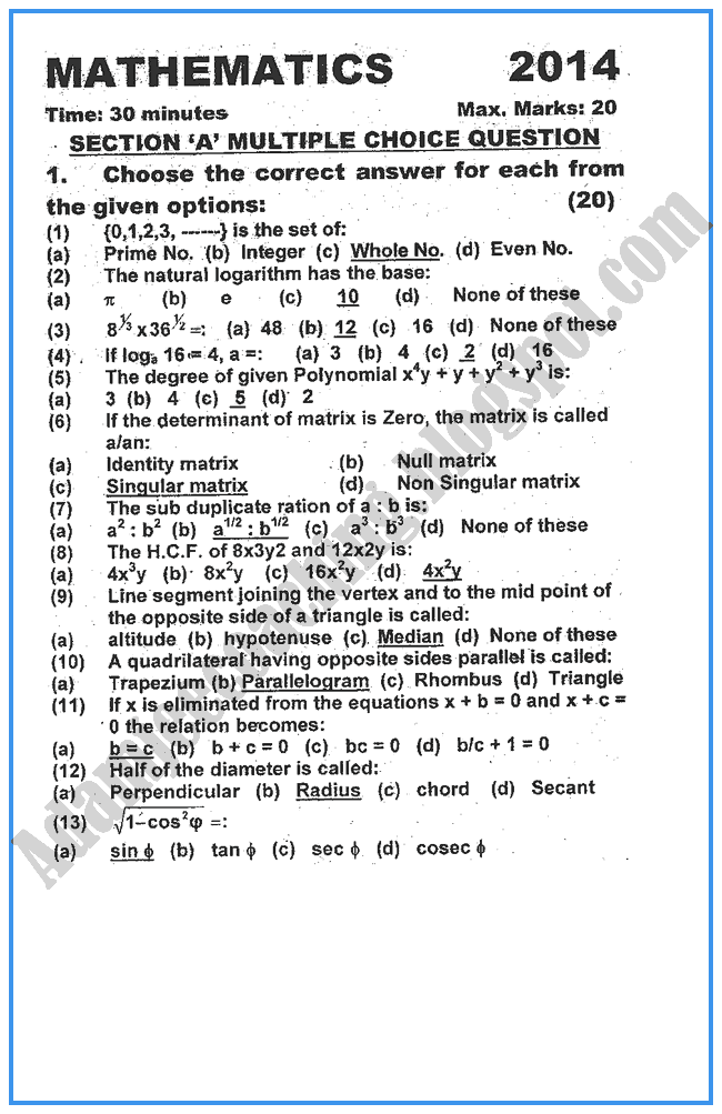 x-mathematics-past-year-paper-2014