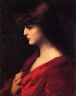 Jean-Jacques Henner - Study of a Woman in Red