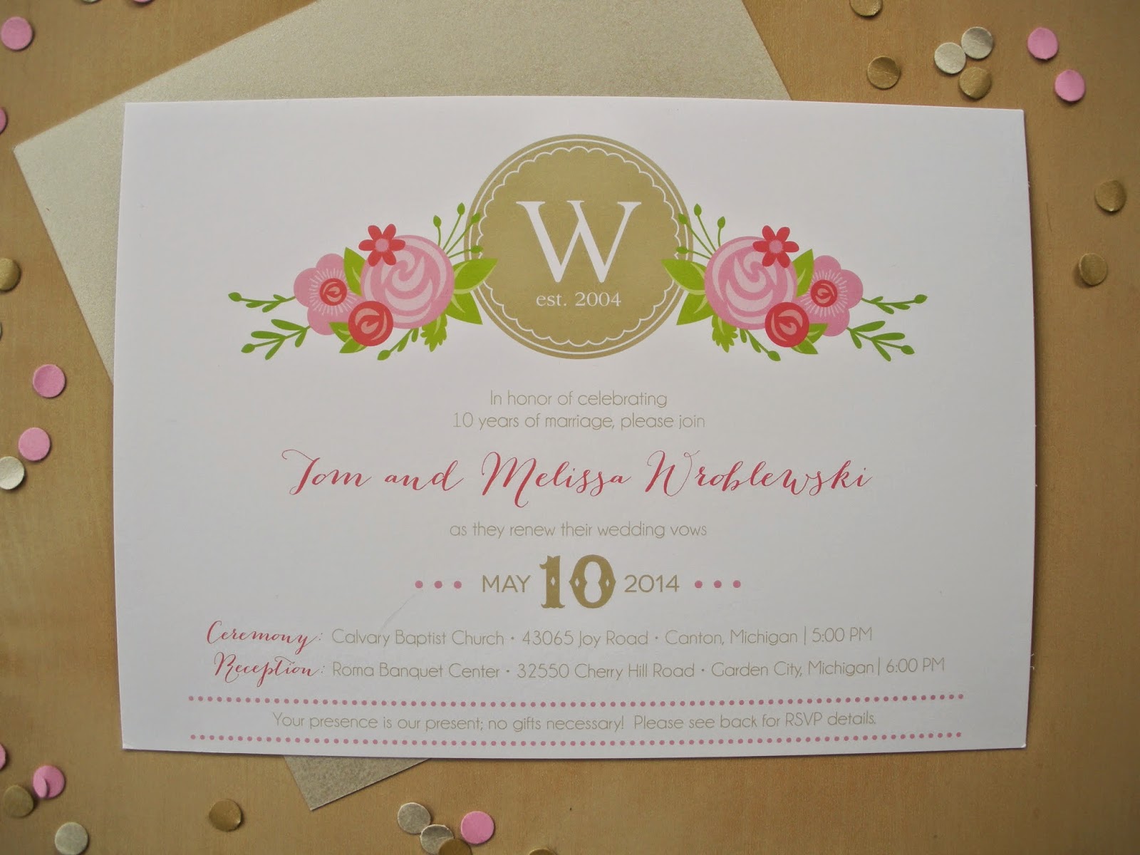 Vivian Elle Invitations Melissa and Tommy s Vow Renewal 