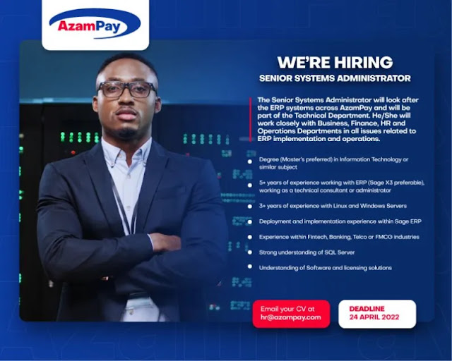 Job Opportunity at AzamPay, April 2022