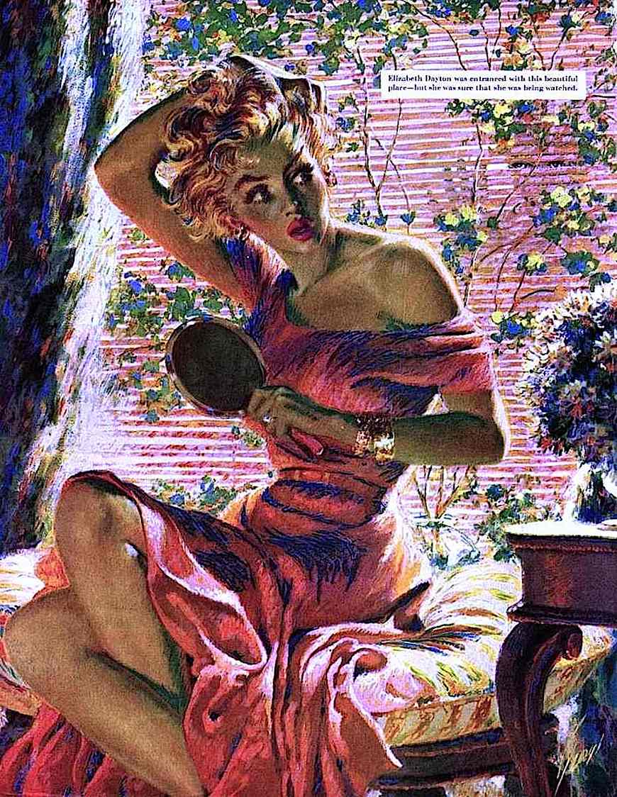 an Edwin Georgi illustration of a peeping Tom