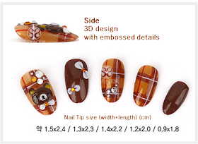 Hand made Nail tips, fall design : Rilakkuma Nail Tips