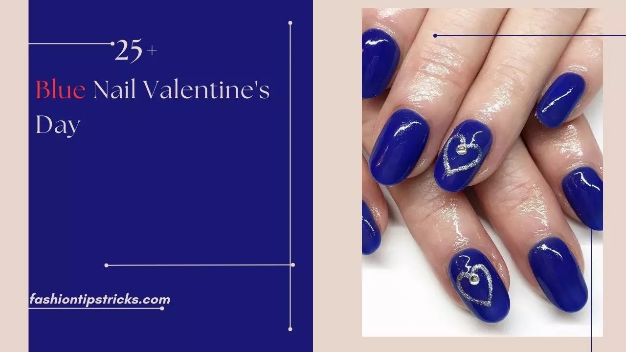 Blue Nail Valentine's Day