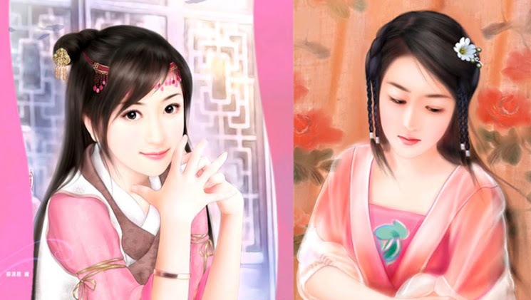Asian Woman Mystery Paintings on Row of History Asian Woman Mystery Paintings on Row of History