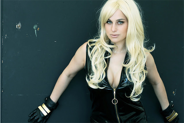 megan marie as black canary in leather