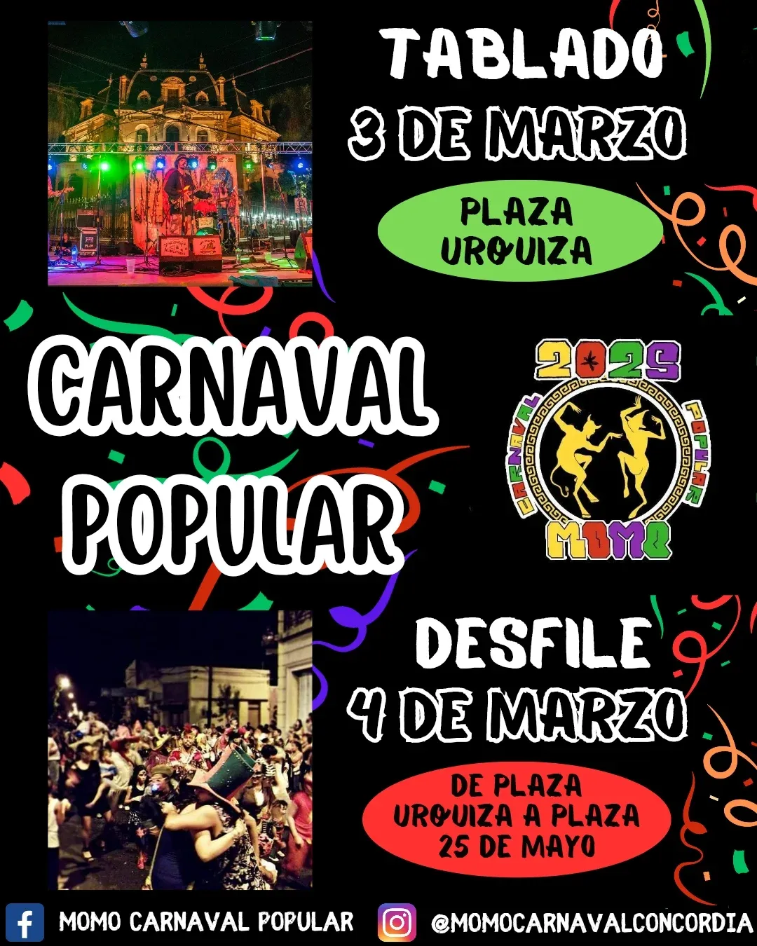 Lunes y martes: Carnaval Popular en Plaza Urquiza
