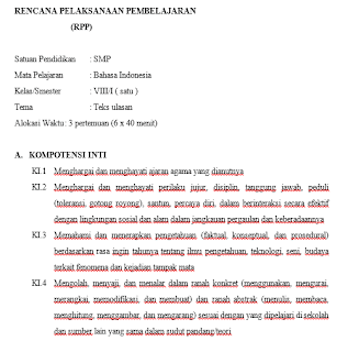 RPP Bahasa Indonesia SMP Kurikulum 2013