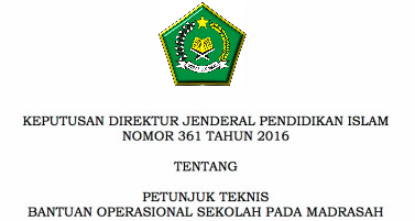 Download Juknis BOS Madrasah Terbaru Anggaran 2017 