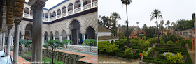 interior del palacio Mudéjar y jardines del Alcázar de Sevilla