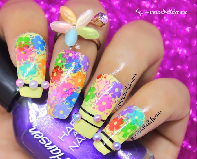 Colorful floral nails