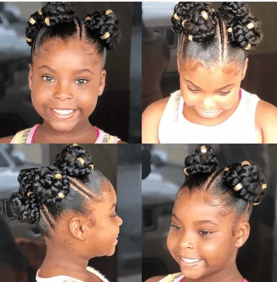 Braided Hairstyles For Little Black Girl With Beads.